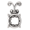 14K Gold Round Cut Solitaire Pendant Setting - Antique Style Pendant Mounting