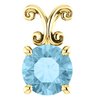 14K Gold Round Cut Solitaire Pendant Setting - Antique Style Pendant Mounting
