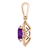 14K Gold Round Cut Solitaire Pendant Setting - Star Style Pendant Mounting