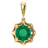 14K Gold Round Cut Solitaire Pendant Setting - Star Style Pendant Mounting