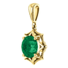 14K Gold Round Cut Solitaire Pendant Setting - Star Style Pendant Mounting