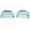 Pair Natural Fine Blue Aquamarine - Emerald Cut - Brazil - AAA Grade
