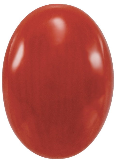 Natural Extra Fine Ox Blood Salmon Coral - Oval Cabochon - AAA+ Grade