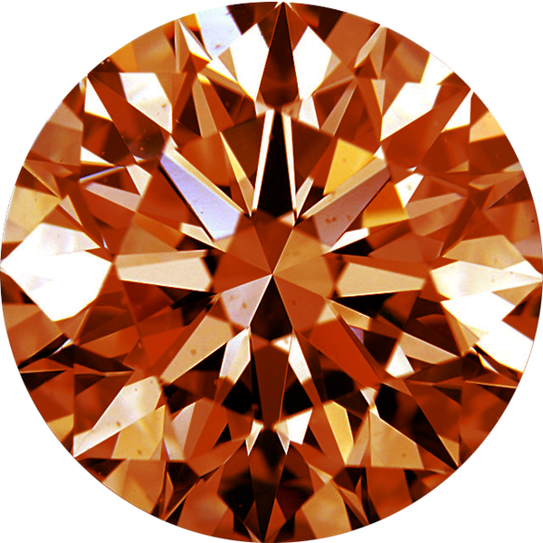 Natural Extra Fine Orange Cognac Diamond - Round - VVS2-VS1