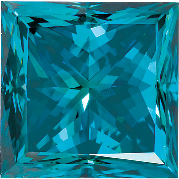 Natural Extra Fine Teal Blue Diamond - Square Princess - VS2-SI1