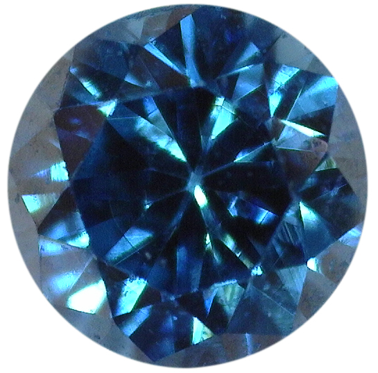 Natural Extra Fine Rich Teal Blue Diamond Round VS2 SI1