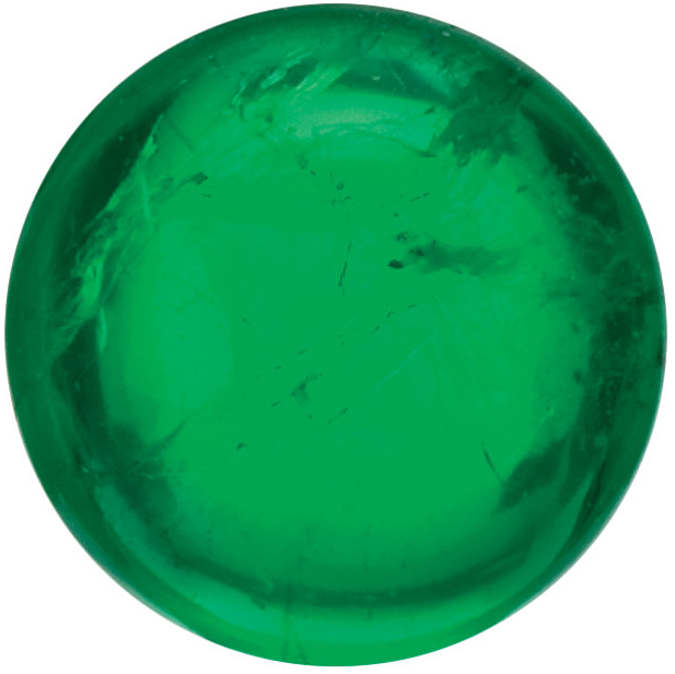 Natural Fine Green Emerald - Round Cabochon - Brazil - Top Grade - NW Gems & Diamonds