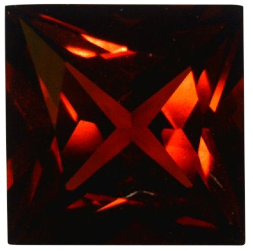 Natural Fine Deep Amber Red Garnet - Square Princess - Mozambique - Top Grade - NW Gems & Diamonds
