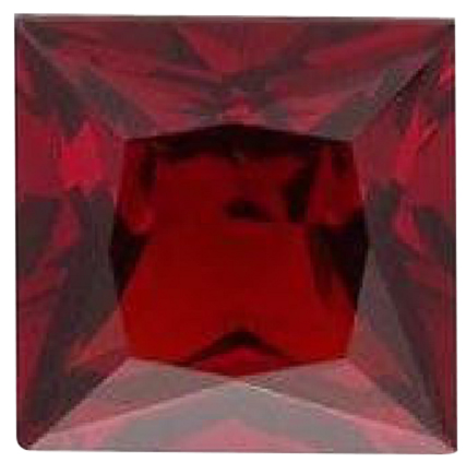 Natural Fine Deep Red Garnet - Square Princess - Tanzania - Top Grade - NW Gems & Diamonds
