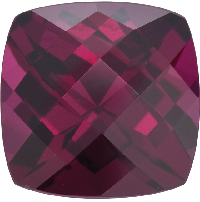 Natural Fine Deep Plum Red Rhodolite Garnet - Square Cushion Checkerboard - Madagascar - Top Grade - NW Gems & Diamonds
