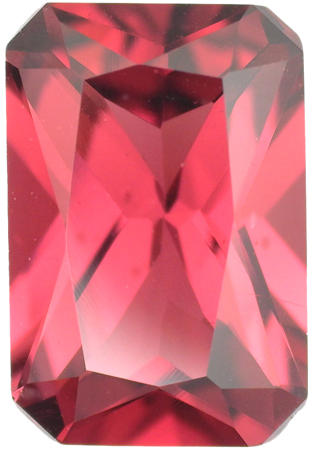 Natural Fine Rose Red Rhodolite Garnet - Emerald Cut - Mozambique - AAA Grade