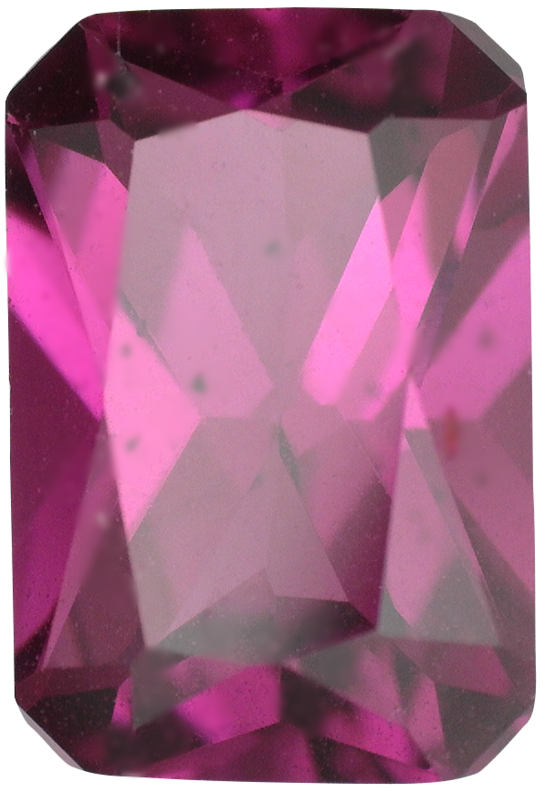 Natural Fine Pink Rose Rhodolite Garnet - Emerald Cut - Tanzania - AAA Grade