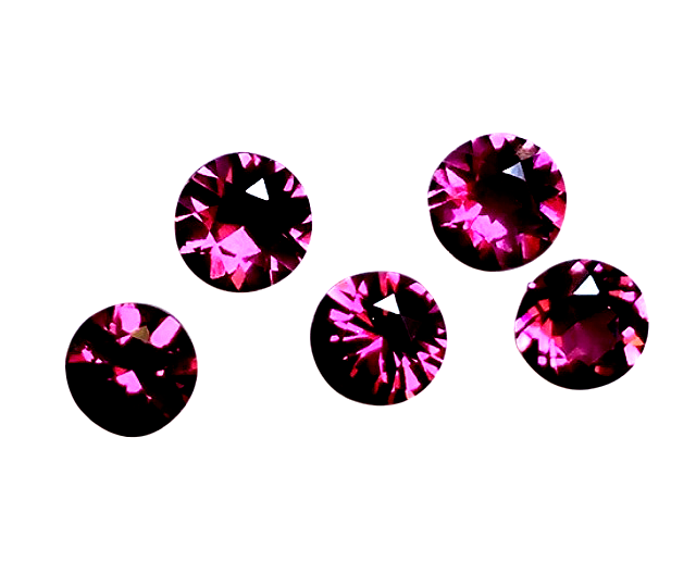 Natural Super Fine Rhodolite Garnet Melee - Round Diamond Cut - Tanzania - AAAA Grade