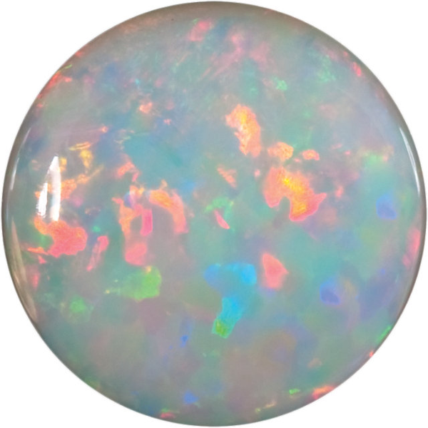 Natural Fine White Opal - Round Cabochon - Australia - Top Grade - NW Gems & Diamonds
