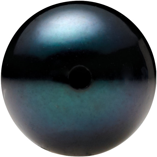 Natural Fine Black Japanese Akoya Saltwater Pearl - Round - Half-Drilled - Japan - AAA Grade