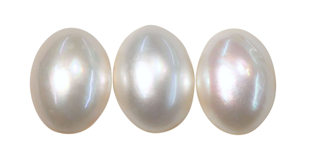 Natural Super Fine White South Sea Mabe Saltwater Pearl - Oval - Australia - AAAA Grade