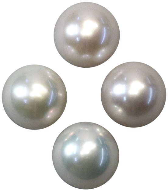 Natural Super Fine White Freshwater Pearl - Round - Half-Drilled - China - AAAA Grade
