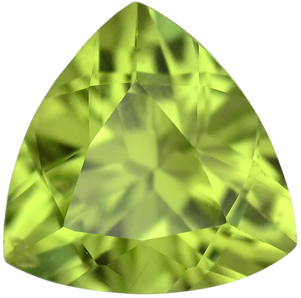 Natural Fine Apple Green Peridot - Trillion - AAA Grade