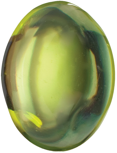 Natural Fine Apple Green Peridot - Oval Cabochon - AAA Grade