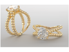 14K Gold Round Cut Solitaire Ring Setting - Beaded Split-Shank Style Ring Mounting