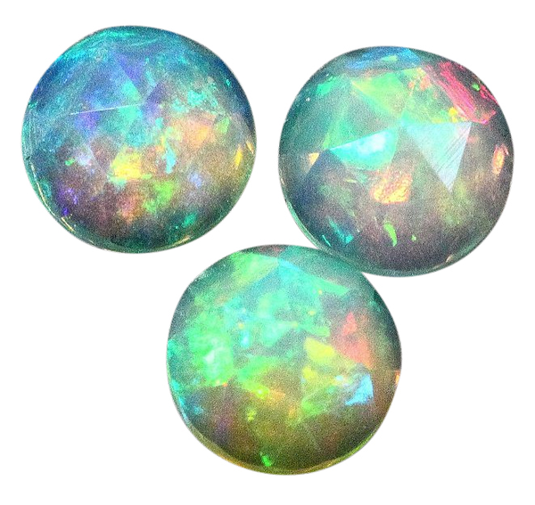 Natural Extra Fine Opal - Round Rose Cut Cabochon - Ethiopia - AAA+ Grade Natural Extra Fine Opal - Round Rose Cut Cabochon - Ethiopia - AAA+ Grade