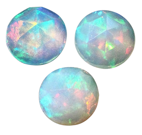 Natural Fine Opal - Round Rose Cut Cabochon - Ethiopia - AAA Grade Natural Fine Opal - Round Rose Cut Cabochon - Ethiopia - AAA Grade