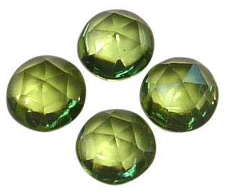 Natural Extra Fine Green Peridot - Round Rose Cut Cabochon - AAA+ Grade Natural Extra Fine Green Peridot - Round Rose Cut Cabochon - AAA+ Grade
