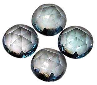 Natural Extra Fine Sky Blue Topaz - Round Rose Cut Cabochon - AAA+ Grade Natural Extra Fine Sky Blue Topaz - Round Rose Cut Cabochon - AAA+ Grade