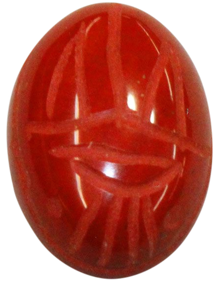 Natural Fine Rich Red Jasper Scarab - Oval - Brazil - AAA Grade