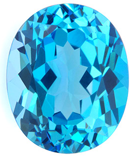 Natural Fine Vivid Swiss Blue Topaz - Oval - Brazil - AAA Grade