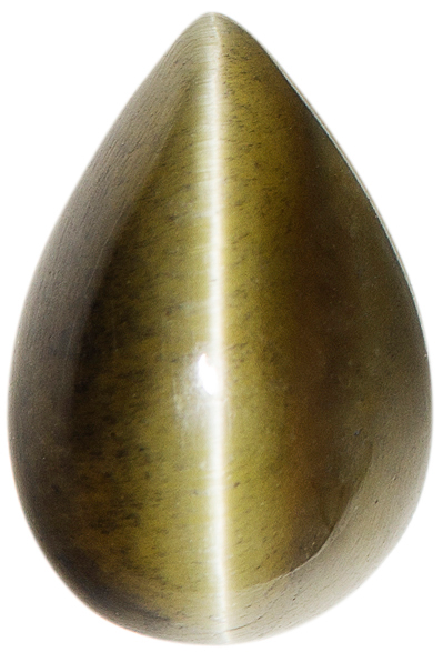 Natural Extra Fine Deep Green Cat's Eye - Pear Cabochon - AAA+ Grade Natural Extra Fine Deep Green Cat's Eye - Pear Cabochon - AAA+ Grade
