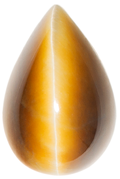 Natural Extra Fine Golden Honey Cat's Eye - Pear Cabochon - AAA+ Grade