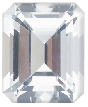 Natural Fine White Topaz Emerald Cut Brazil AAA Grade