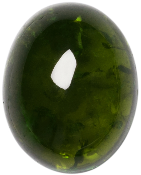 Natural Fine Green Tourmaline - Oval Cabochon - Brazil - AAA Grade