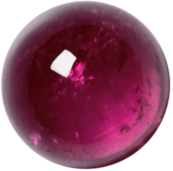 Natural Extra Fine Vivid Pink Tourmaline - Round Cabochon - AAA+ Grade