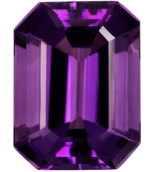 Natural Fine Royal Purple Amethyst - Emerald Cut - Brazil - AAA Grade