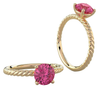 14K Gold Round Cut Solitaire Ring Setting - Classic Rope Style Ring Mounting