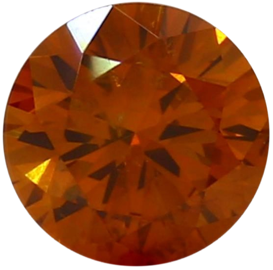 Natural Extra Fine Deep Vivid Orange Diamond - Round - VS2-SI1