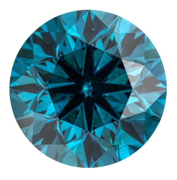 Natural Extra Fine Vivid Teal Blue Diamond - Round - VS2-SI1