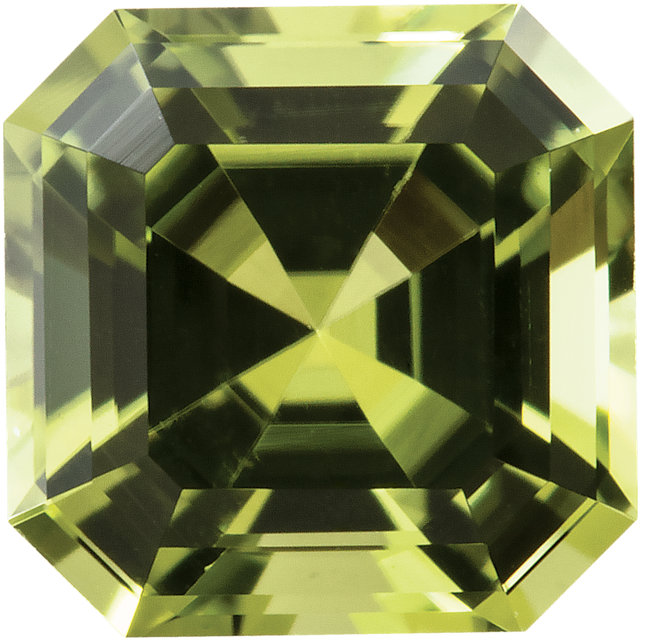 Natural Extra Fine Yellow Green Peridot - Asscher Cut - AAA+ Grade