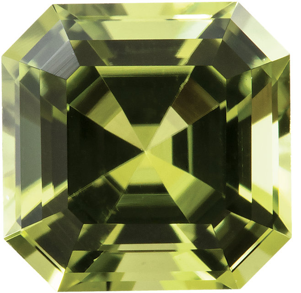 Natural Extra Fine Yellow Green Peridot - Asscher Cut - AAA+ Grade Natural Extra Fine Yellow Green Peridot - Asscher Cut - AAA+ Grade
