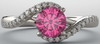 14K Gold Round Cut w/ Diamond Ring Setting - Classic Bypass Style Ring Mounting