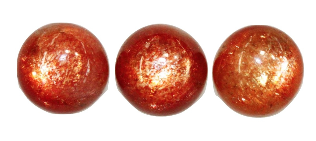 Natural Extra Fine Rich Red Orange Sunstone - Round Cabochon - AAA+ Grade