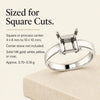 [Scale AI] benefits_list, 14K Gold Square/Princess Cut Solitaire Ring Setting - Claw Style Ring Mounting