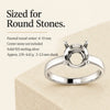 [Scale AI] benefits_list, Sterling Silver Round Cut Solitaire Ring Setting - Claw Style Ring Mounting