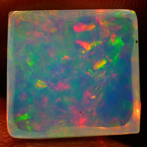 5.6ct Welo Opal Square Cushion Cabochon AAA+ Ethiopian Rainbow Flash Loose VIDEO