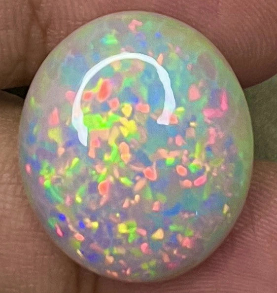 14.6ct Welo Opal Pear Cabochon AAAA Ethiopian Pinpoint Color Flash VIDEO