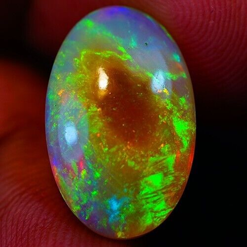 7.58ct Welo Opal Oval Cabochon AAA+ Ethiopian Neon Flash
