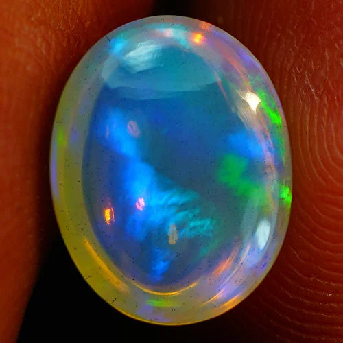 3.6ct Welo Opal Oval Cabochon AAA+ Blue-Green Flash Loose Ethiopian