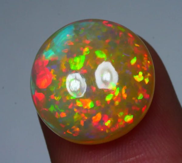 4.7ct Welo Opal Round Cabochon AAAA Galaxy Flash Loose Ethiopian